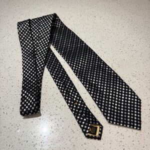 Countess Mara Classic Black and silver Checkered Tie